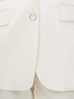Burberry Single-breasted Satin-lapel Wool Jacket - Womens - White