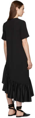 Edit Black Asymmetric Oversized Peplum Dress