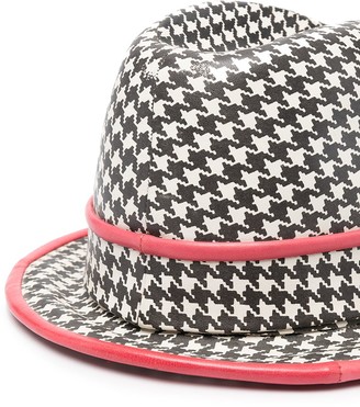 Christian Dior Pre-Owned Houndstooth Print Fedora Hat