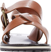 Thumbnail for your product : Sartore Crisscross Slingback Flat Sandals