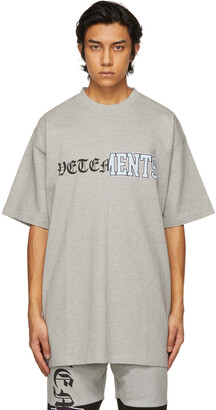 Vetements Grey Vertical Cut-Up Logo T-Shirt - ShopStyle