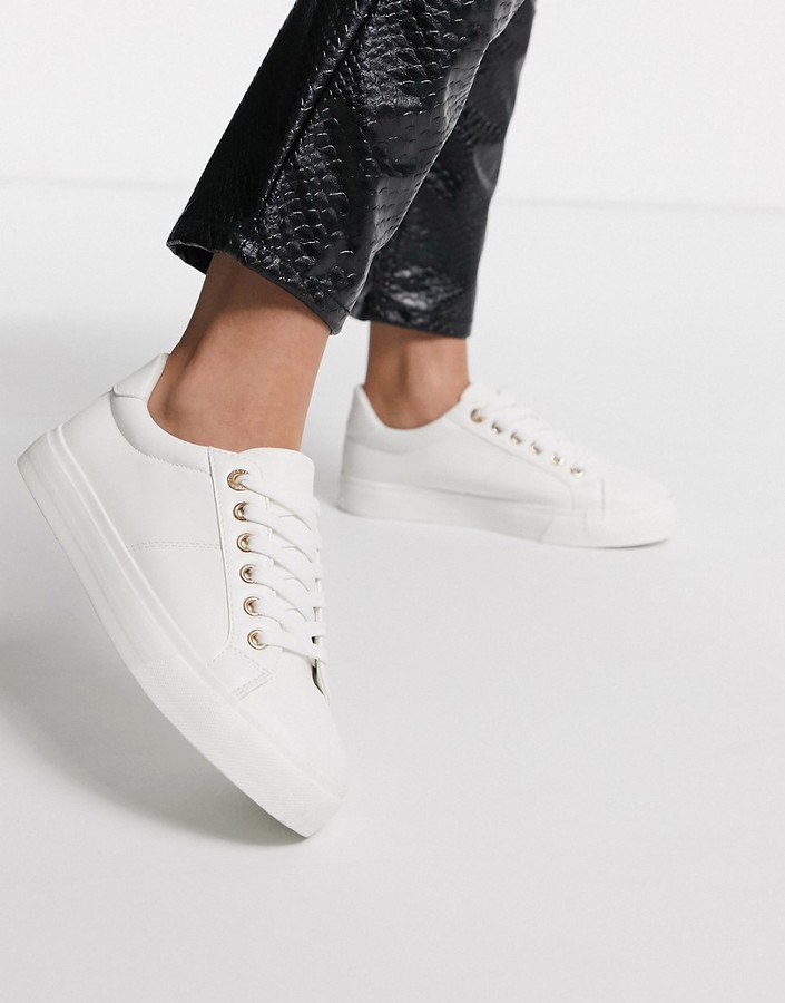 Topshop lace up sneakers in white - ShopStyle