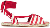 Thumbnail for your product : Zimmermann Lace-up Striped Cotton-canvas Espadrille Sandals