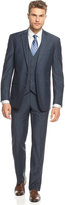 Thumbnail for your product : Kenneth Cole Reaction Blue Pindot Vested Slim-Fit Suit