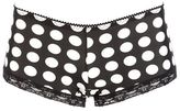 Thumbnail for your product : Charlotte Russe Lace-Trimmed Polka Dot Boyshort Panties