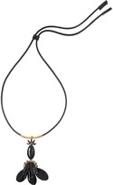 Thumbnail for your product : Marni Leather, horn and crystal necklace