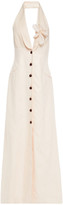 Thumbnail for your product : Zimmermann Corsage Floral-appliqued Linen Halterneck Midi Dress