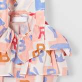 Thumbnail for your product : Burberry Childrens Ruffle Detail Logo Print Cotton Silk Playsuit