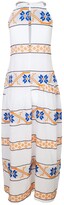 Thumbnail for your product : Haris Cotton - Halter Neck Maxi Embroidered Cotton Dress - White