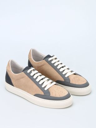 Brunello Cucinelli Suede And Leather Low Top Sneakers
