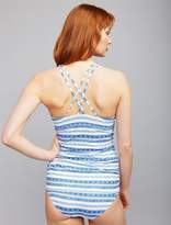 Thumbnail for your product : A Pea in the Pod Textured Stripe Maternity Tankini Swimsuit