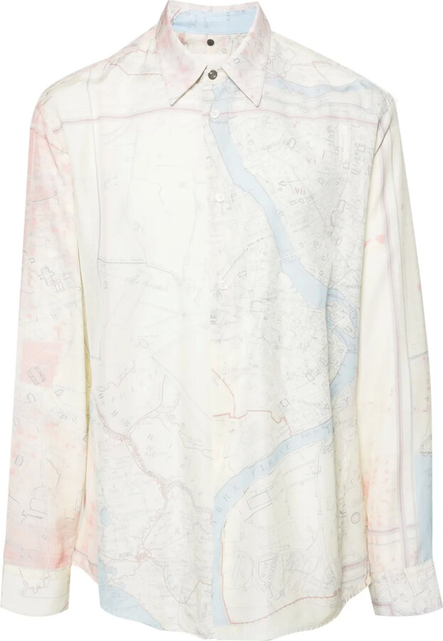 Oamc Map-Print Shirt