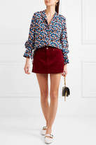 Thumbnail for your product : Tory Burch Gianna Printed Silk-crepe Blouse - Navy