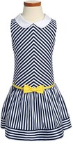 Thumbnail for your product : Luli & Me Navy Stripe Sleeveless Dress (Little Girls)