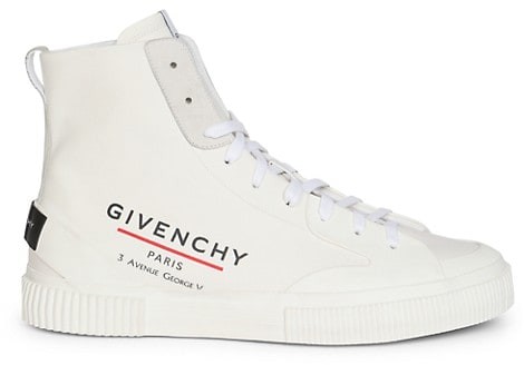 givenchy white high top sneakers