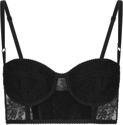 Dolce & Gabbana Lace balconette corset with straps - ShopStyle