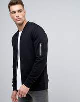 Thumbnail for your product : ASOS Jersey MA1 Bomber Jacket In Black