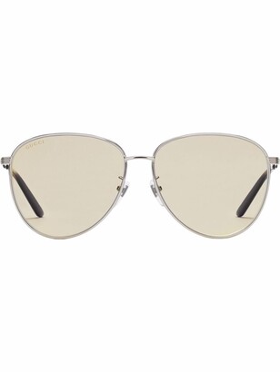 Gucci Eyewear Round-Frame Pilot Sunglasses
