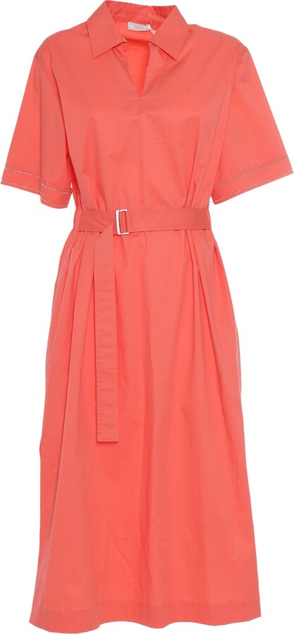 Peserico Coral Colored Midi Dress