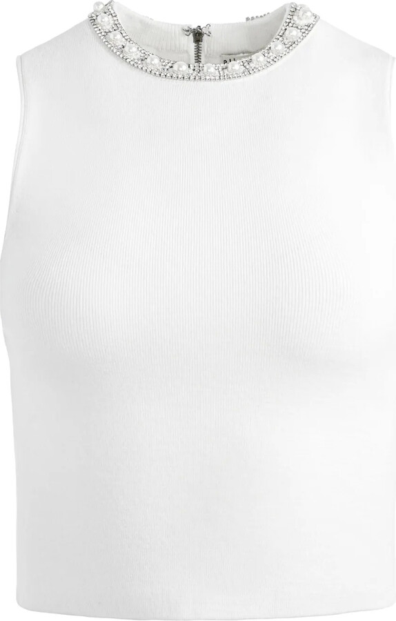 Pearl Embellished Tops For Women 2026.Alice + Olivia Amity pearl-embellished top - ShopStyle