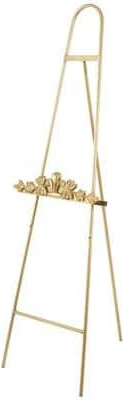 63" Gold Metal Arched Foldable 2-Tier Display Easel with Vine Emblem By Ivory And Iris