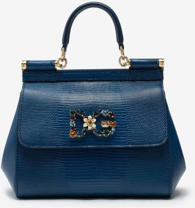 Dolce & Gabbana Mini Sicily Crystal-embellished Bag - Blue