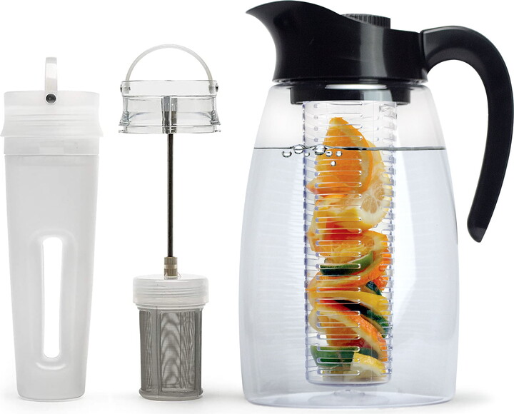 Primula Flavor It 3-in-1 Beverage System with 2.9QT Tritan Pitcher, Tea Infuser, Flavor Infuser, Chill Core- Black
