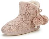 Thumbnail for your product : Sorbet Ruby Lurex Knitted Pom Pom Slipper Boots - Pink