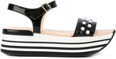 Hogan - contrast embellished sandals - women - Cuir/cuir verni/rubber - 38.5