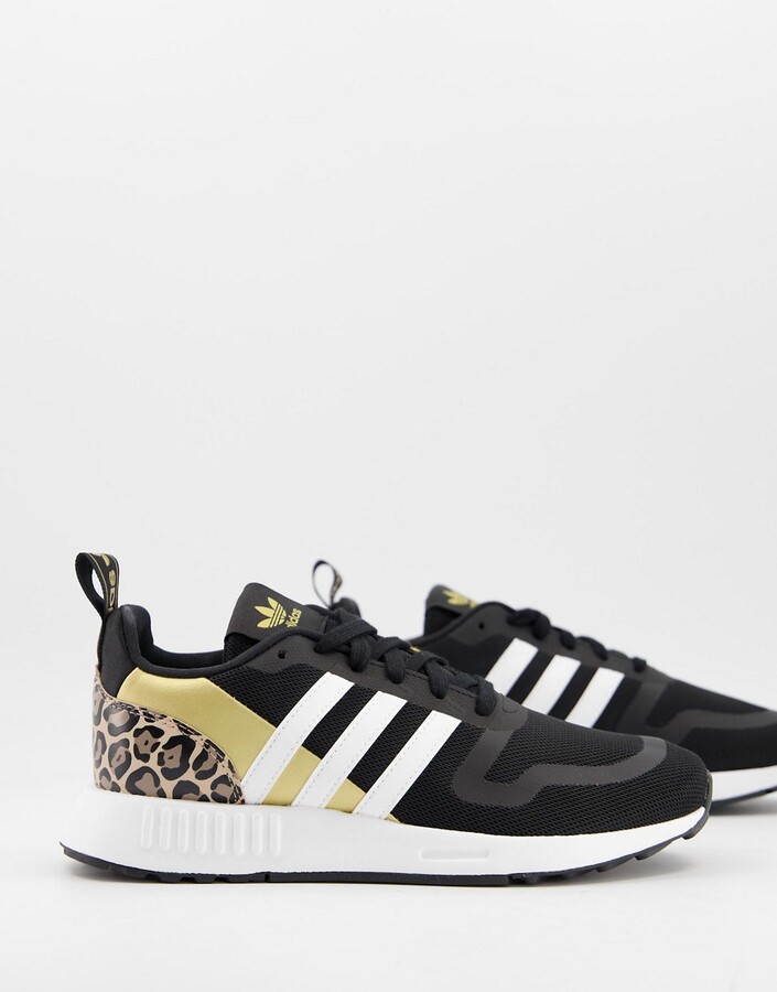 adidas Multix sneakers in black with leopard heel tab - ShopStyle