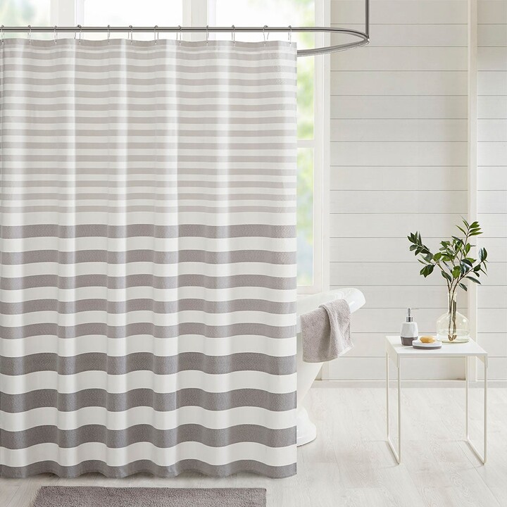 Cotton Stripe Shower Curtain The, Coyuchi Rippled Stripe Shower Curtain