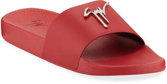 Giuseppe Zanotti Logo Leather Slide Sandal