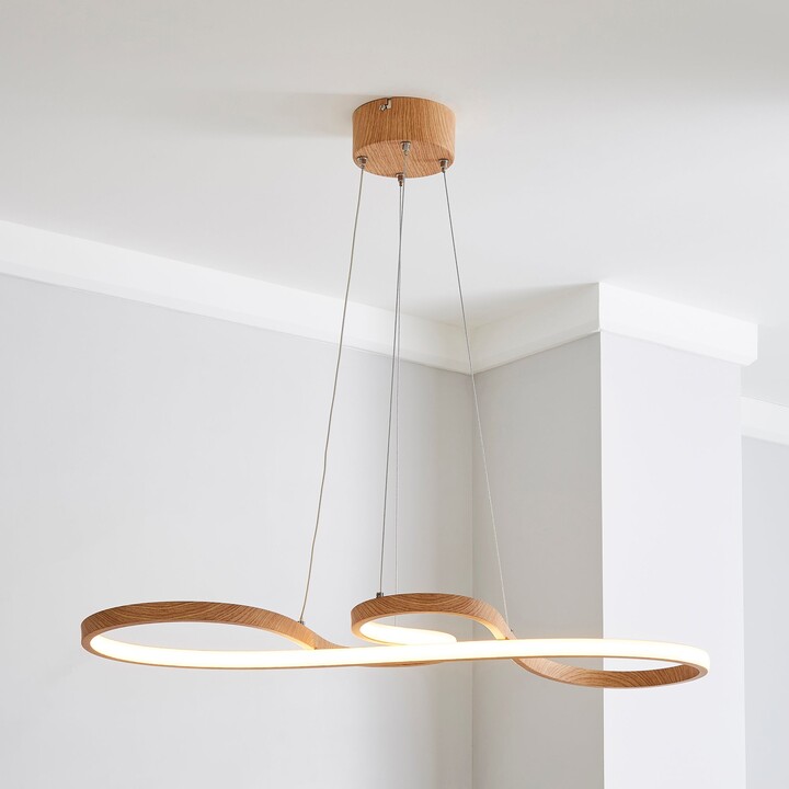 Dunelm Jaxson LED Wood Effect Ceiling Fitting Brown ShopStyle