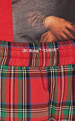 Off-White Men's Plaid Cotton-Blend Sweatpants - Red