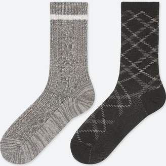 Uniqlo WOMEN HEATTECH Socks 2 Pairs (Cable)