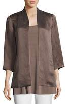 Thumbnail for your product : Eileen Fisher Organic-Linen/Silk Satin Jacket, Plus Size
