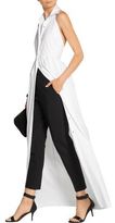 Thumbnail for your product : Rosetta Getty Pleated Stretch Cotton-Blend Poplin Halterneck Gown