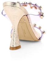 Thumbnail for your product : Sophia Webster Dina Embellished Vinyl Metallic Mules