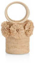 Thumbnail for your product : Poolside The Together Forever Floral Applique Raffia Bucket Bag