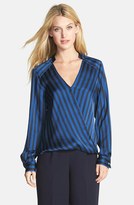 Thumbnail for your product : Vince Camuto Stripe Wrap Front Blouse