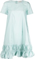 Ruffle-Hem Short-Sleeve Dress 
