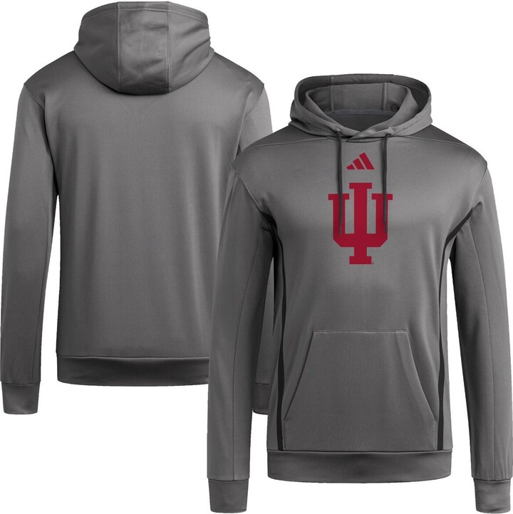 Adidas Men's Gray Indiana Hoosiers Locker Logo Fleece Pullover Hoodie
