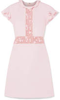 Giambattista Valli - Ruffled Lace-paneled Crepe Mini Dress - Pink