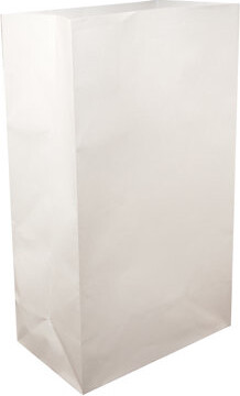 LumaBase Flame Resistant Paper Luminaria Bags, White - 12 Count