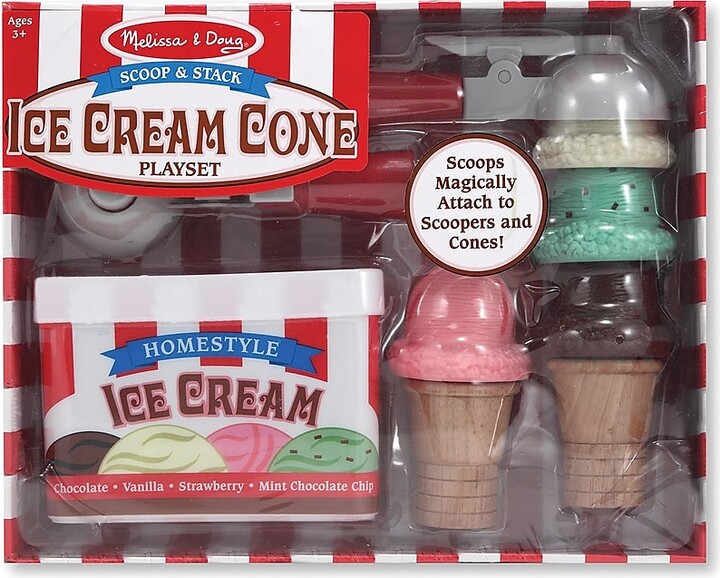 Melissa & Doug Scoop & Stack Ice Cream Cone Playset, 6/Pack (4087)