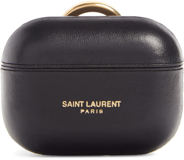Saint Laurent Logo Leather AirPod Case - ShopStyle Accessories