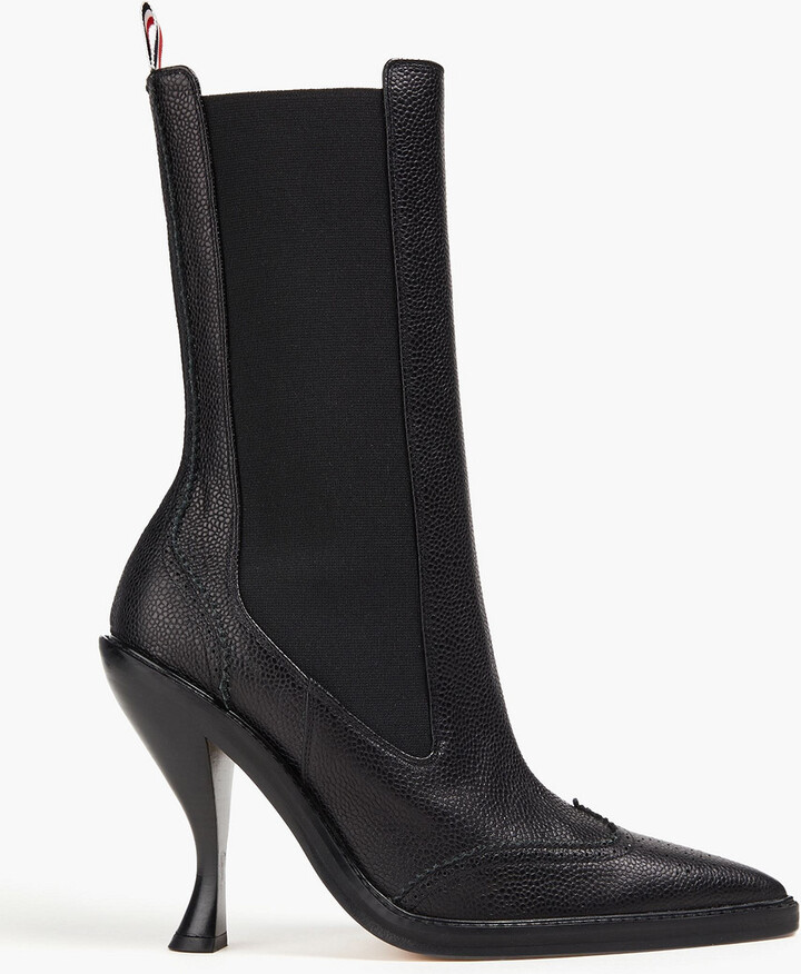 Thom Browne Perforated pebbled-leather ankle boots