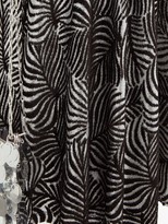 Thumbnail for your product : Paco Rabanne Hawaiian Palm-print Lurex And Velvet Midi Skirt - Black Silver