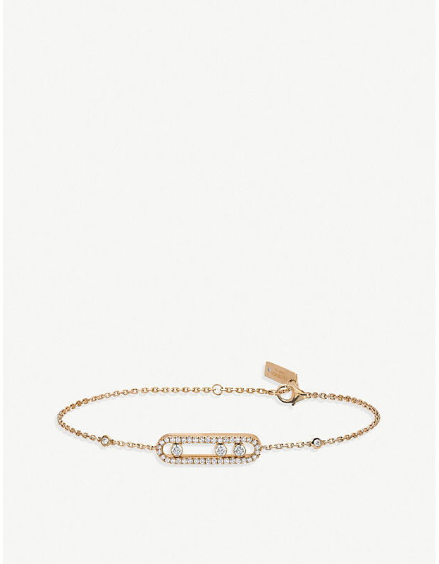Messika Pink Baby Move 18ct Rose-Gold and Pave Diamond Bracelet