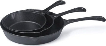 CommercialChef CHCI Series Commercial Chef 3-Piece Cast Iron Skillet Set - 6"/8"/10"